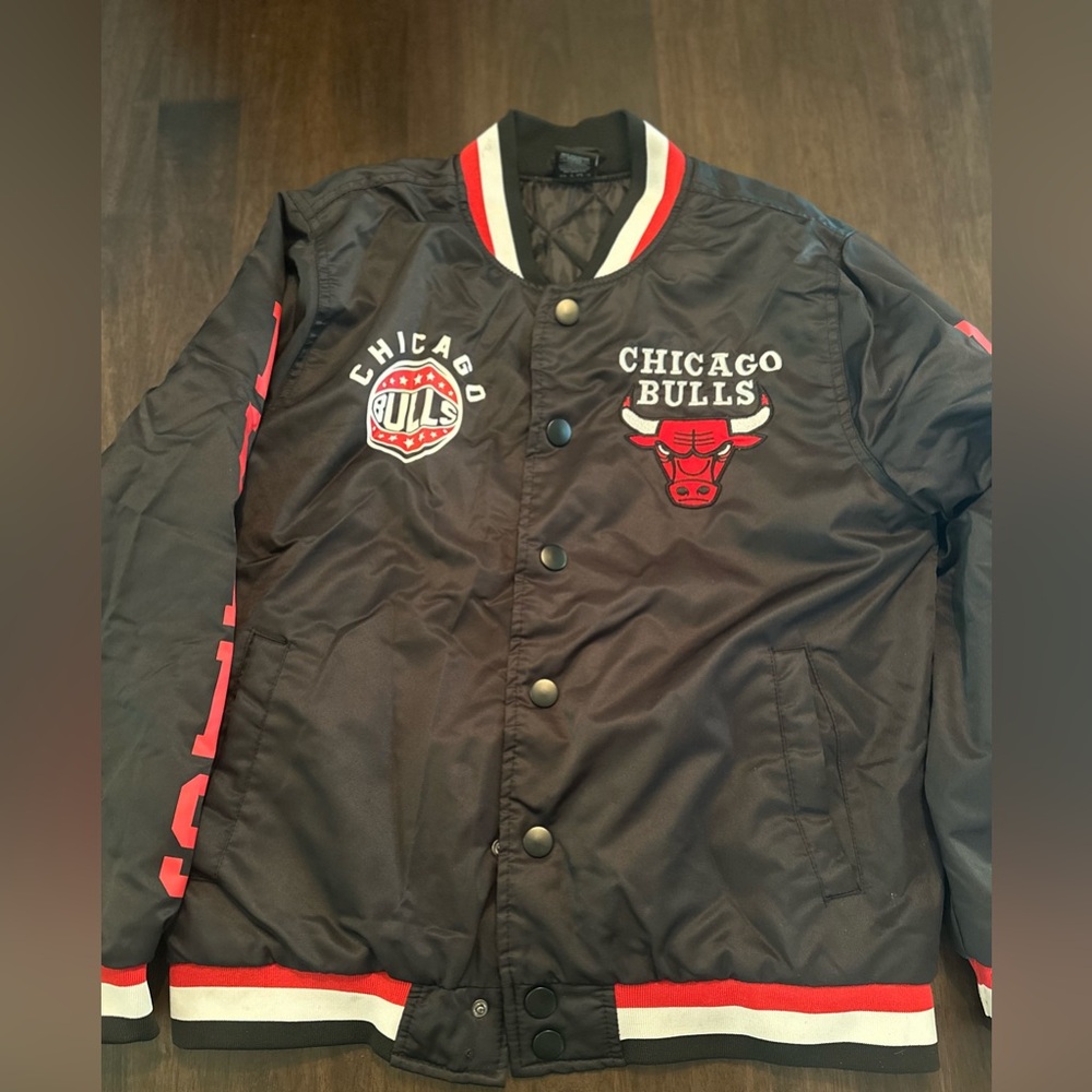 NBA Chicago Bulls Black and Red Bomber Jacket